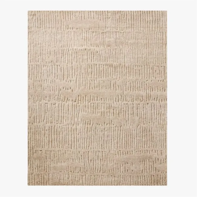 Emerson Hand-Knotted Taupe New Zealand Wool Area Rug 9'x12'