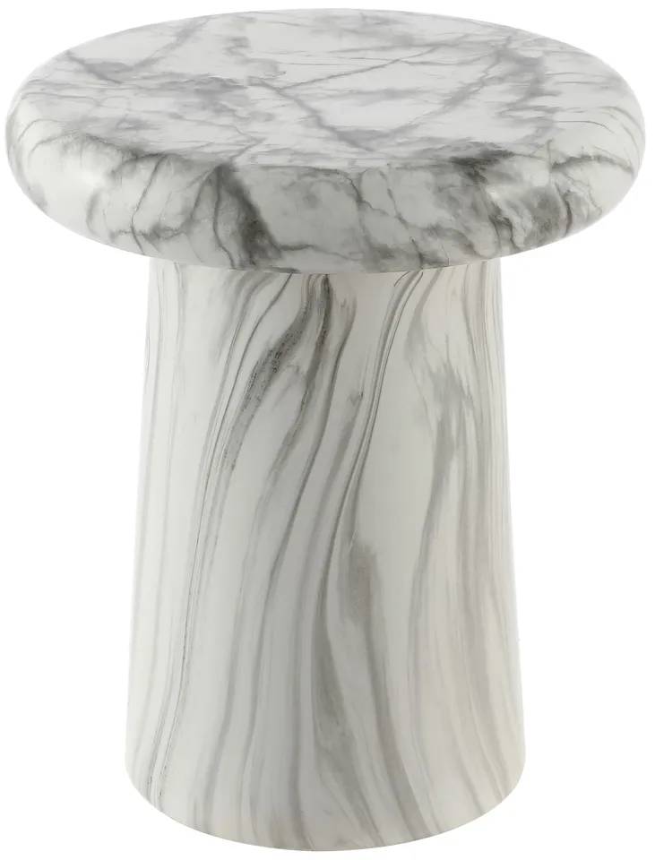 Noldita 15.75" Garden Stool - White Marble