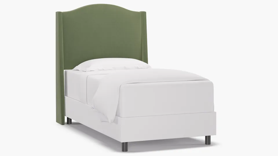 Classic Wingback Headboard, Vert Classic Velvet, Twin