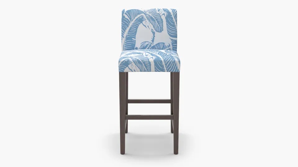 Signature Dining Bar Stool, Cornflower Martinique® Encore, Espresso Square Tapered Leg