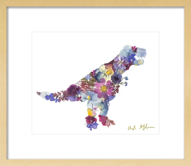 Pressed Flower T-Rex by Ayla Graham for Artfully Walls
