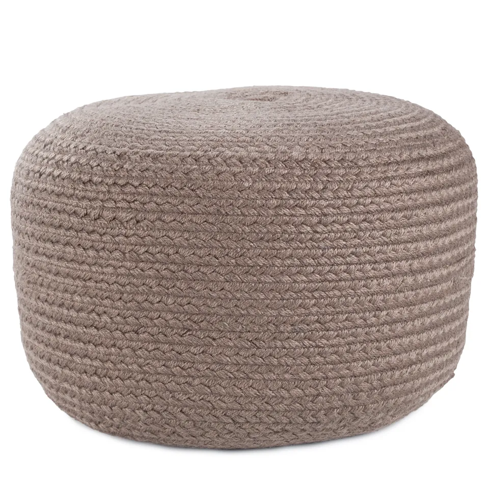 Vibe by Santa Rosa Indoor/ Outdoor Solid Light Gray Cylinder Pouf