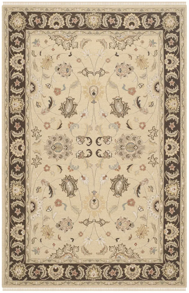 Arlo Home Hand Woven Flatweave Area Rug, SUM411B, Ivory/Brown,  6' X 9'