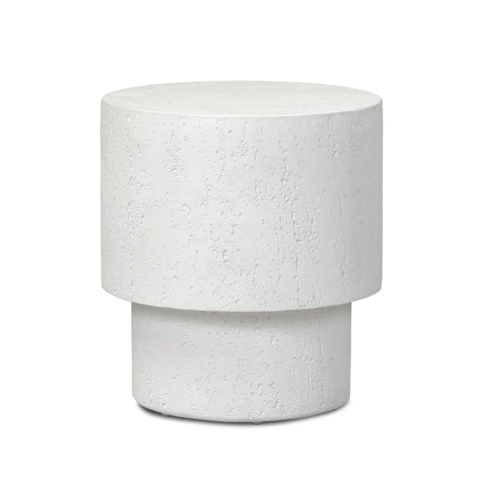 Kesia Outdoor End Table - Coarse Ivory Concrete