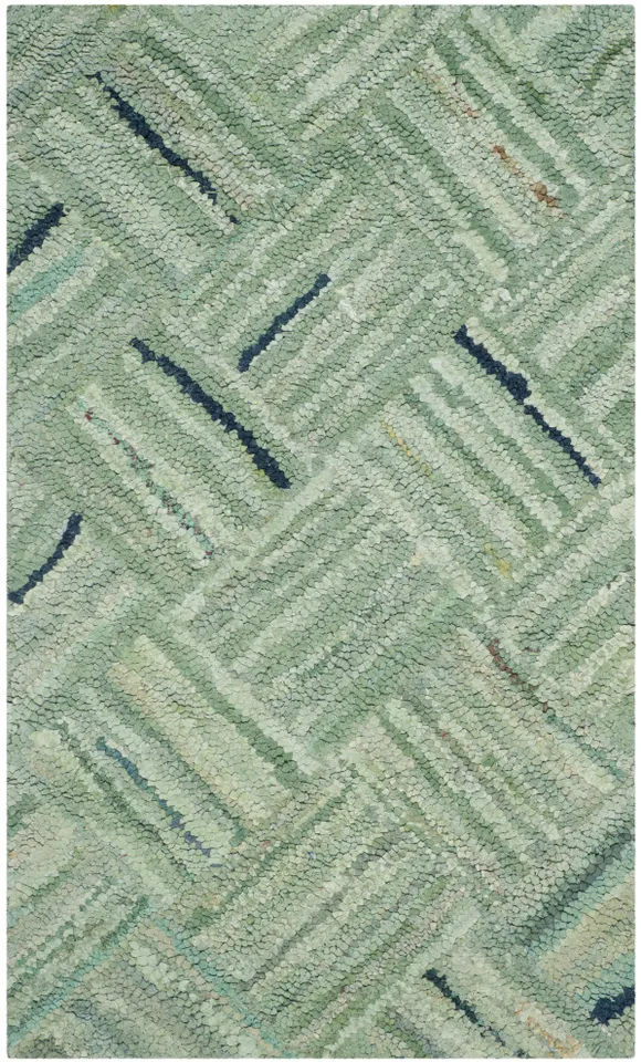 Arlo Home Hand Tufted Area Rug, NAN316A, Green/Multi,  2' 3" X 5'