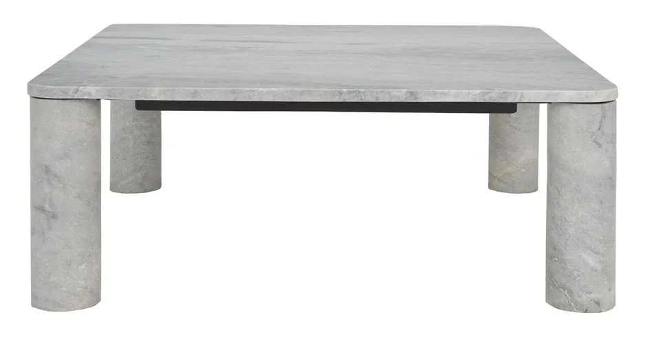 Nicoletta Square Marble Coffee Table - Light Grey