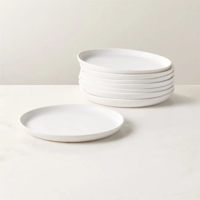 Mori Matte White Salad Plates Set of 8