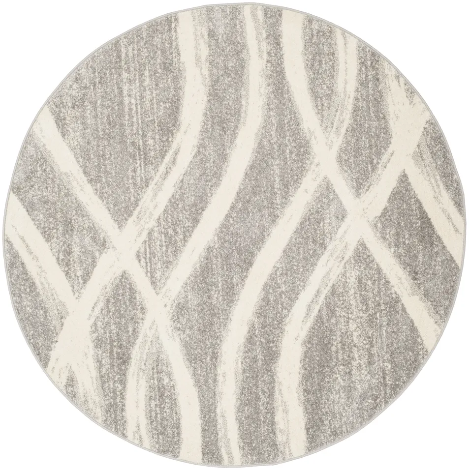 Arlo Home Woven Area Rug, ADR125B, Grey/Cream,  6' X 6' Round
