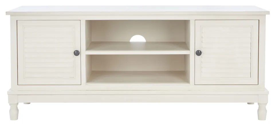 Tate 2 Door 1 Shelf Media Stand - Distressed / White