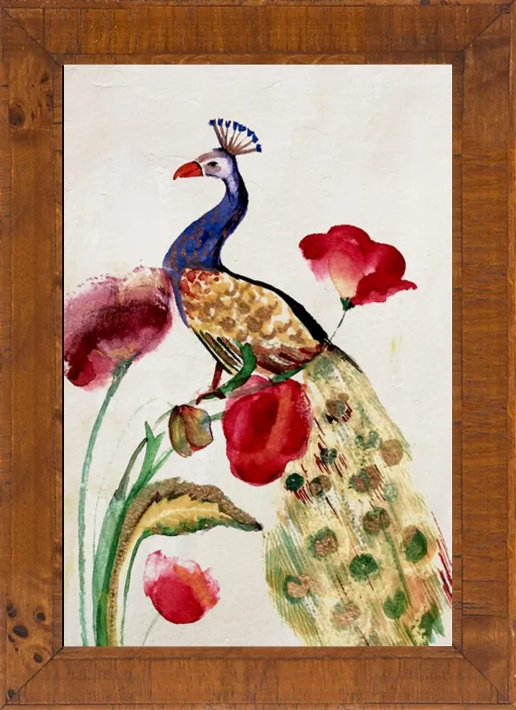 blue gold peacock by Ruti Shaashua for Artfully Walls