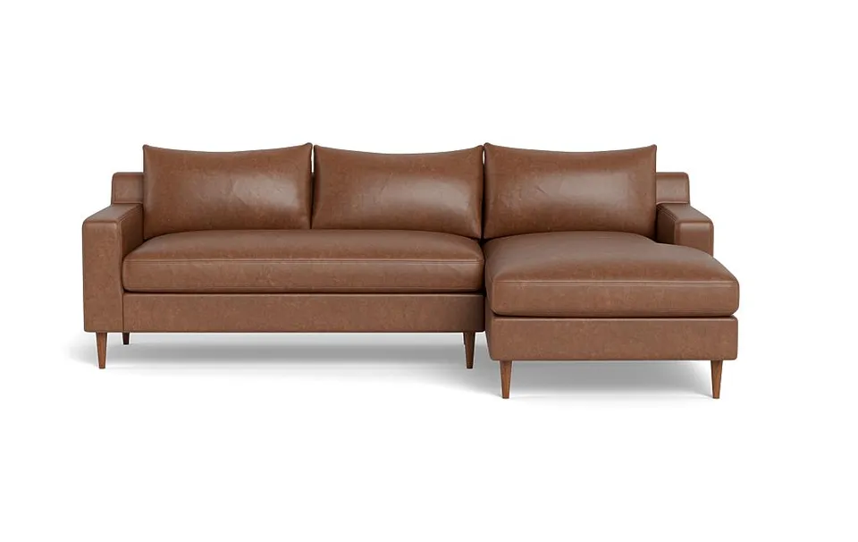 Sloan Leather Right Chaise Sectional
