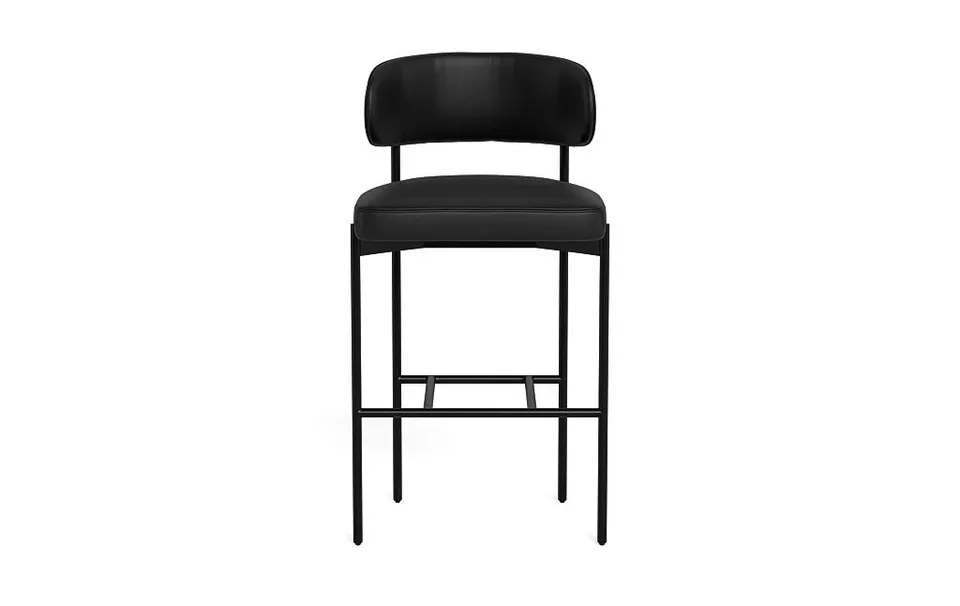Hollis Leather Metal Framed Upholstered Bar Stool