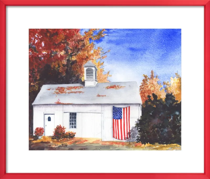 The Ross Barn in Fall by Lydia Marie Elizabeth for Artfully Walls