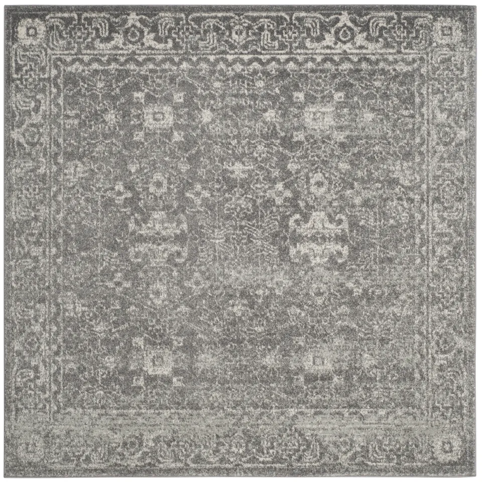 Arlo Home Woven Area Rug, EVK270S, Grey/Ivory,  5' 1" X 5' 1" Square