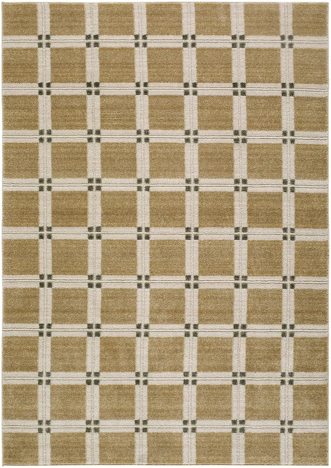 La Luna Yellow Indoor 5'3" x 7' Machine Woven Rug