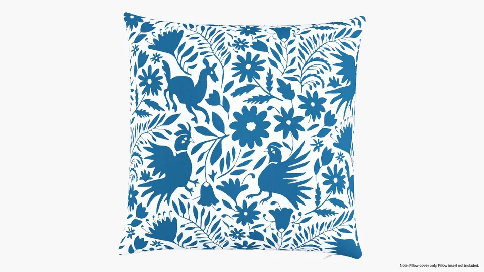Throw Pillow Cover 22", Cerulean Frida, 22" x 22"