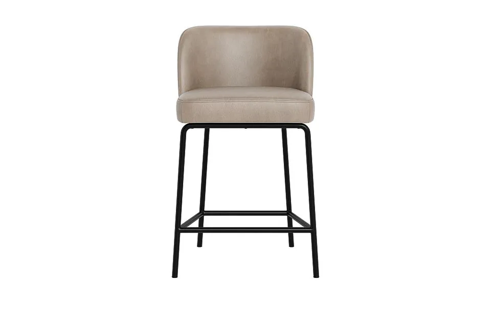 Graham Leather Metal Framed Upholstered Counter Stool