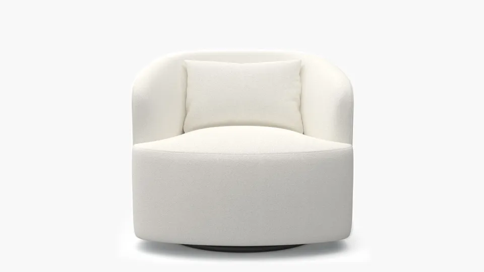 Deco Swivel Chair, Snow Boucle