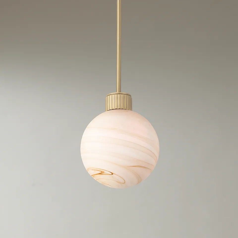 Possini Euro Jupiter 7 1/2" Wide Brass and Glass Mini Pendant Light