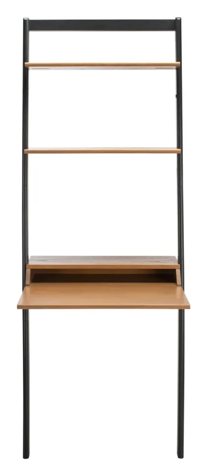 Pamella 2 Shelf Leaning Desk - Natural / Charcoal