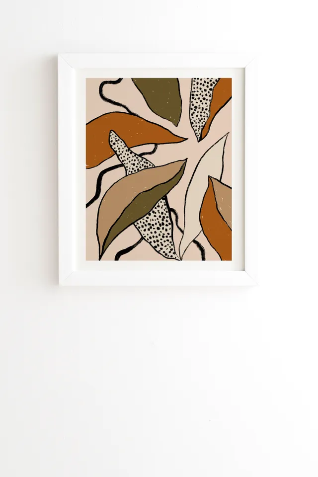 Patterned Tropical Leaves by Alisa Galitsyna - Framed Wall Art Basic White 20" x 20"