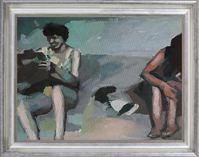 Girls at the beach by Mary Sinner for Artfully Walls