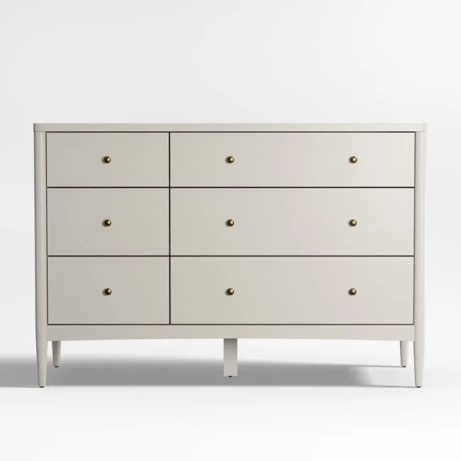 Hampshire 50" Cozy Grey Wood 6-Drawer Kids Dresser
