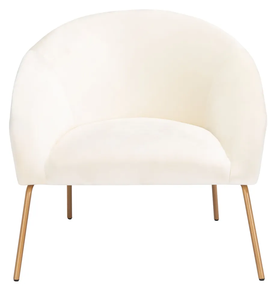 Mandi Velvet Accent Chair - Creme / Gold