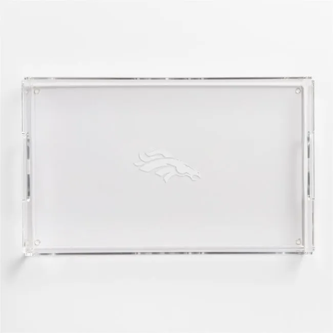 NFL Denver Broncos Small Rectangle Acrylic Decorative Tray