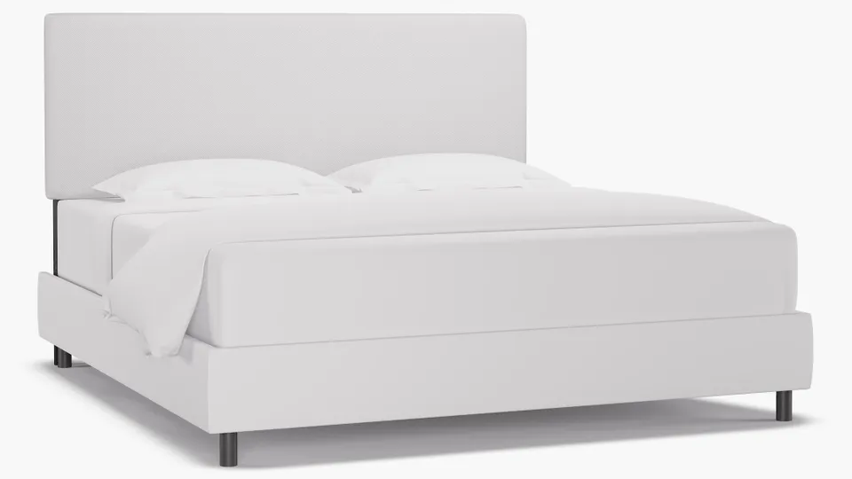 Square Back Headboard, White Twill, King