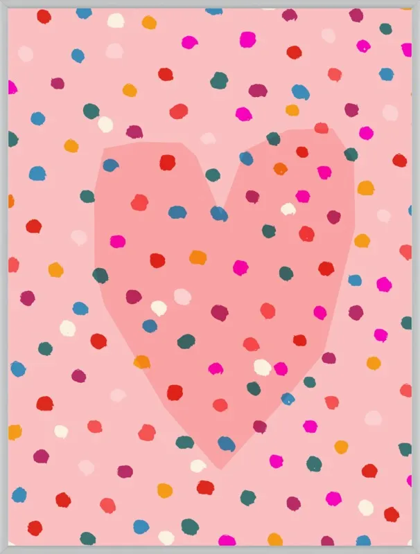 Rainbow Dotty Heart by Paula Mills for Artfully Walls