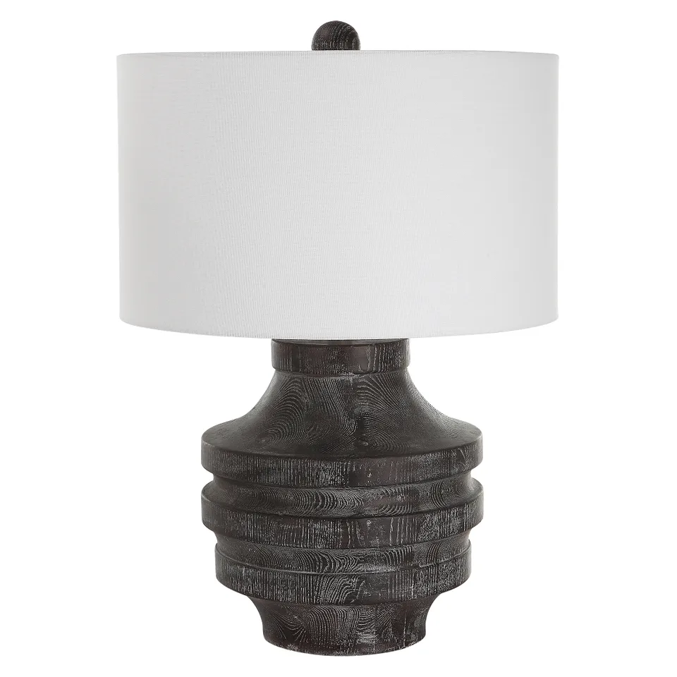 Timber Carved Wood Table Lamp