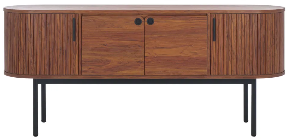 Shaelynn 4 Door Sideboard/Media Stand - Walnut / Black