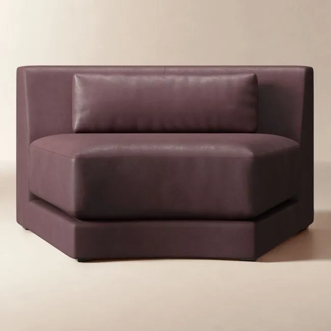 Sonora Curved Leather Armless Chair