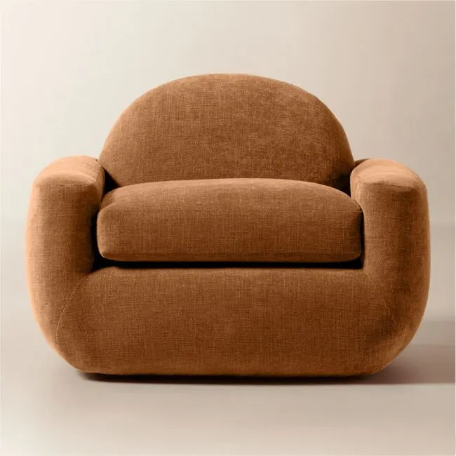Aldine Spice Brown Performance Chenille Accent Chair