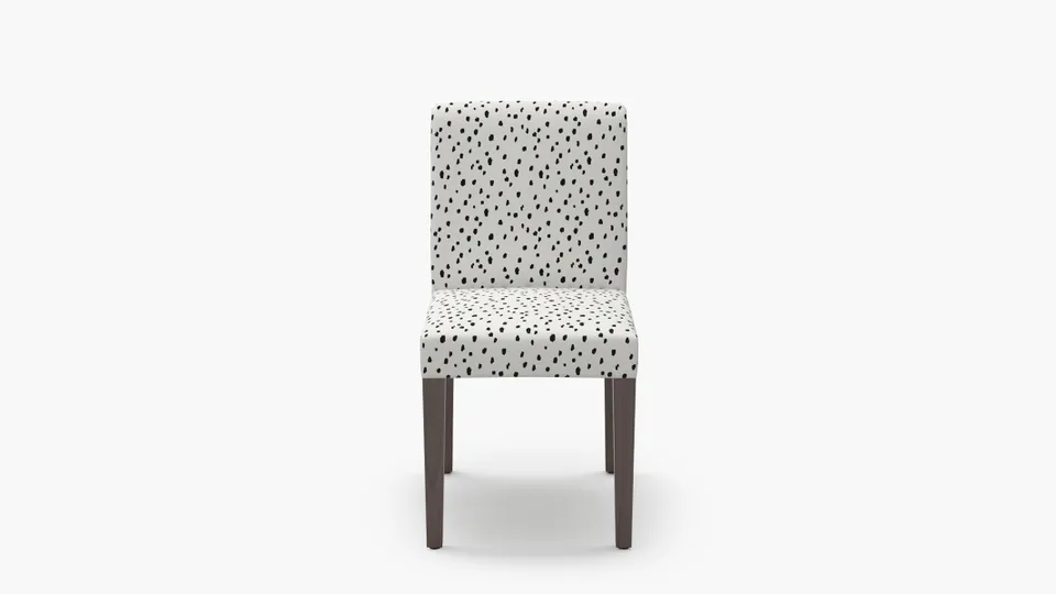 Signature Dining Chair, Black Dalmatian, Espresso Square Tapered Leg