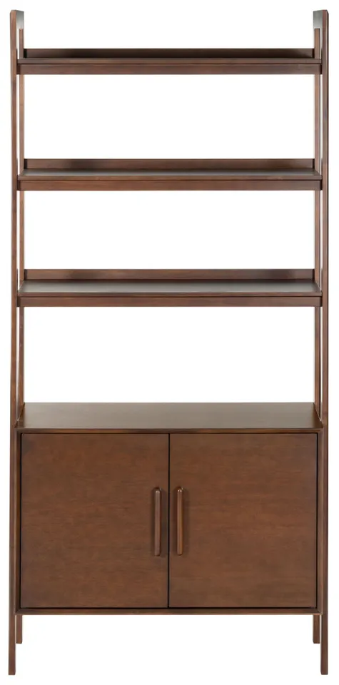 Pasquali Wood Cabinet Bookshelf - Walnut