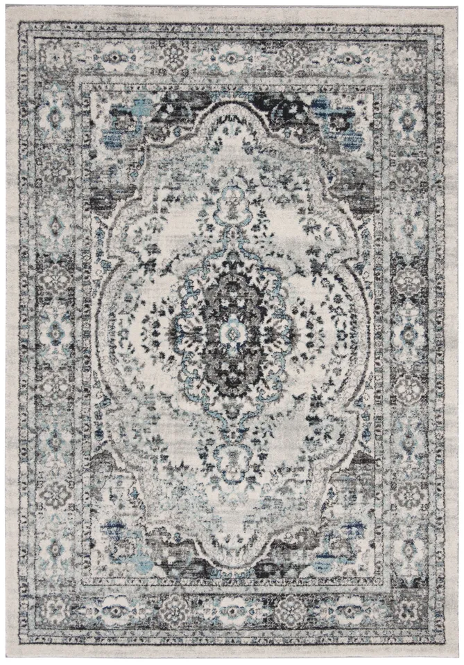 Arlo Home Woven Area Rug, MAD926F, Light Grey/Blue,  5' 3" X 7' 6"