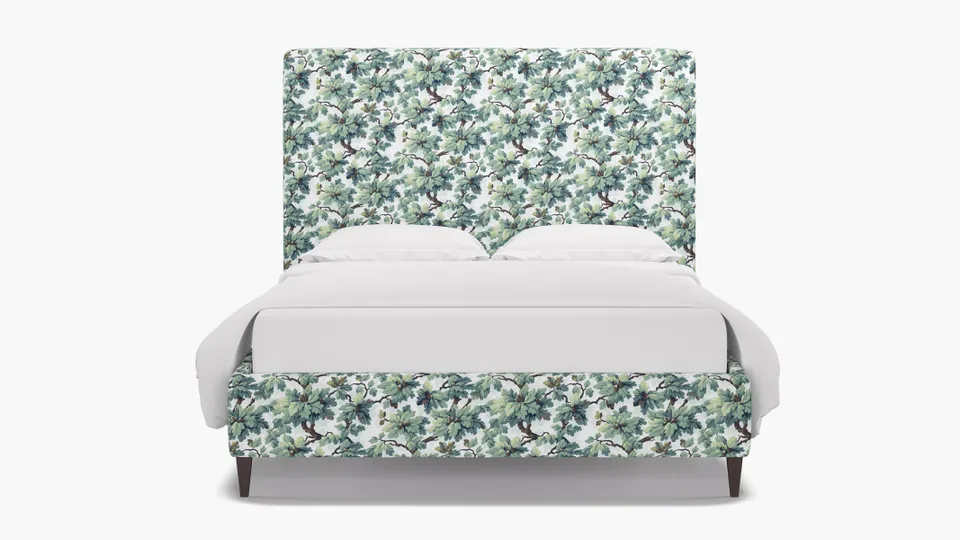 Classic Bed, Sage Woodland, Espresso Square Tapered Leg, Queen