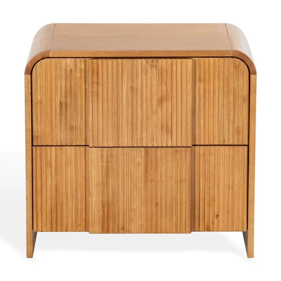 Vitale Reeded Wood Nightstand - Natural