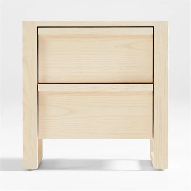 Set of 2 Gemini Sunwashed Ash Wood 2-Drawer Kids Nightstand