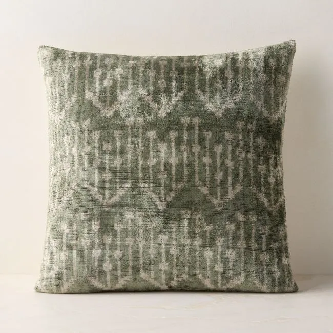 Starla Green Turkish Silk Throw Pillow Cover 20"x20"