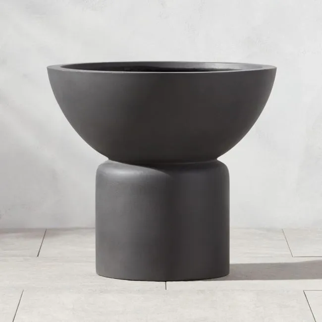 Flatform Round Dark Grey Cement Indoor/Outdoor Large Planter 18"H