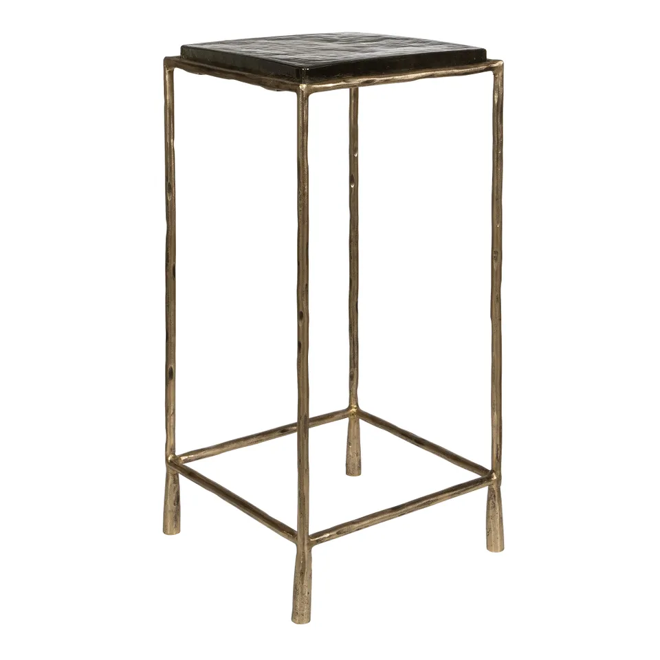 Ovard Antiqued Gold Accent Table