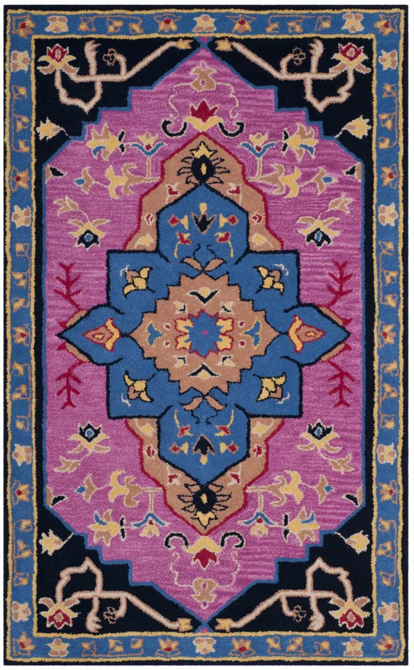Arlo Home Hand Tufted Area Rug, BLG506A, Pink/Multi,  3' X 5'