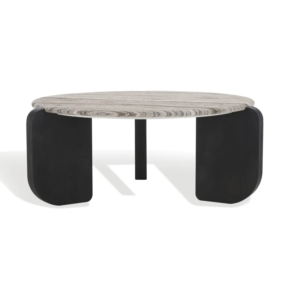 Graelyn Marble Top Coffee Table - Black/Grey