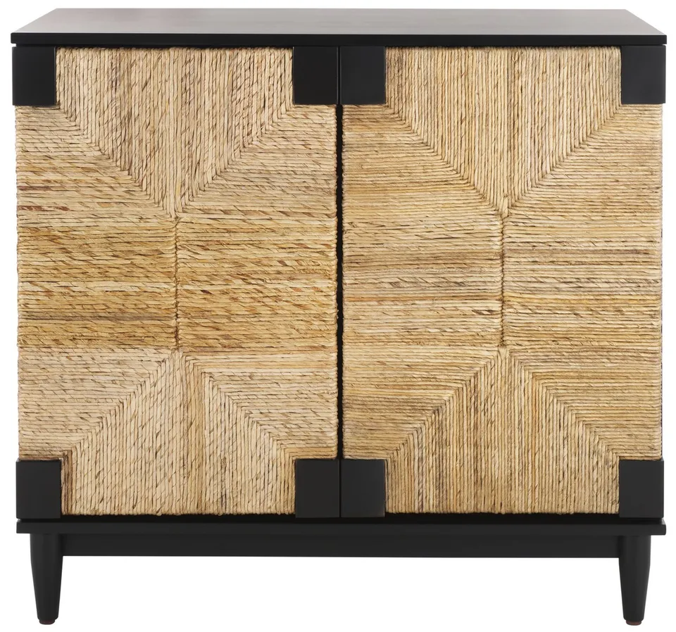 Roseanne Banana Stem Nightstand - Black/Natural