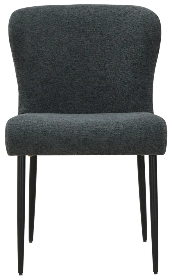 Katlynn Boucle Dining Chair - Dark Grey/Black