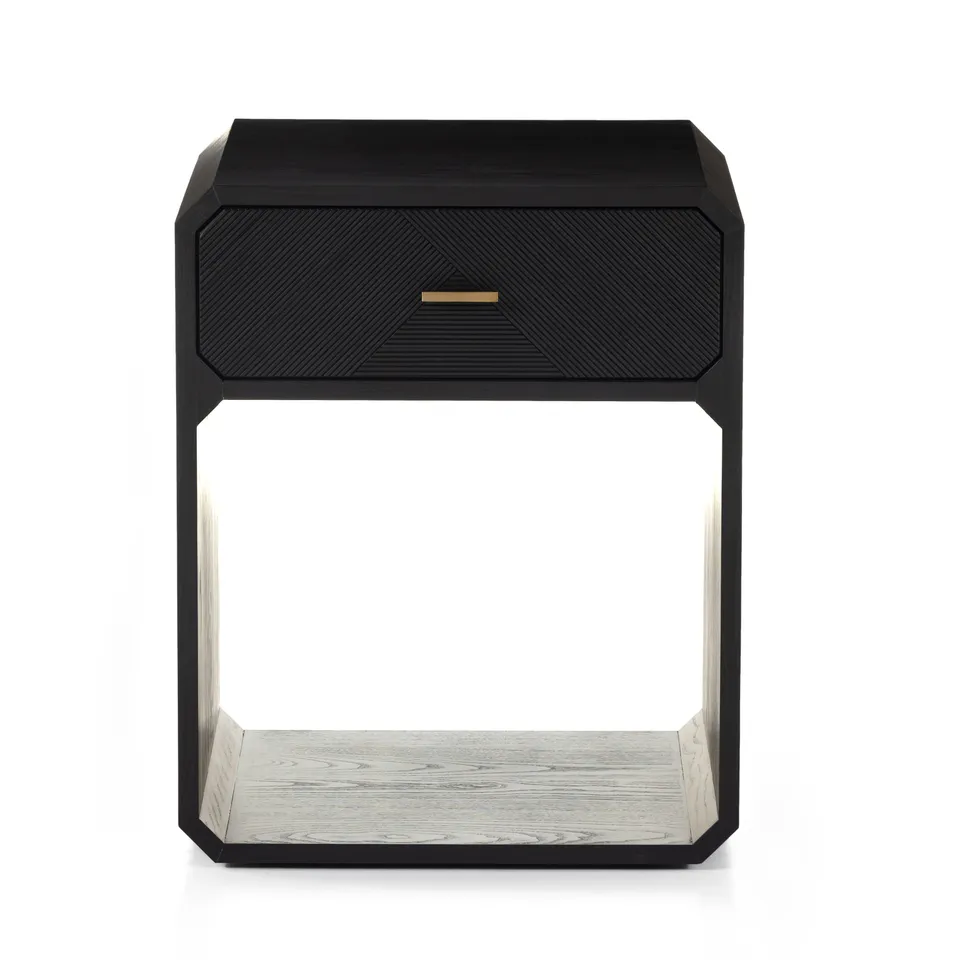 Caspian Nightstand-Black Ash Veneer
