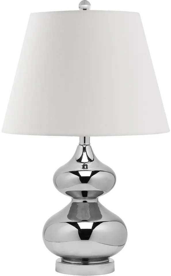 Eva 24-Inch High Double Gourd Glass Table Lamp - Silver